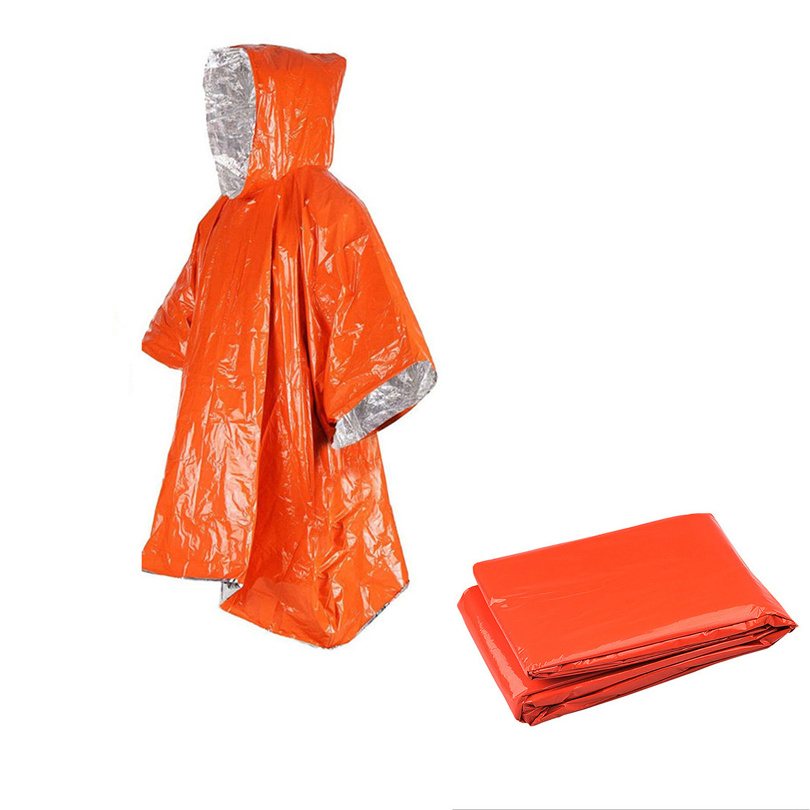 Emergency Poncho Rain - Poncho de chuva descartável de alumínio