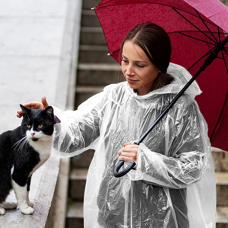 6 peças de capa de chuva desca - Emergency Poncho Rain avaliação e preço