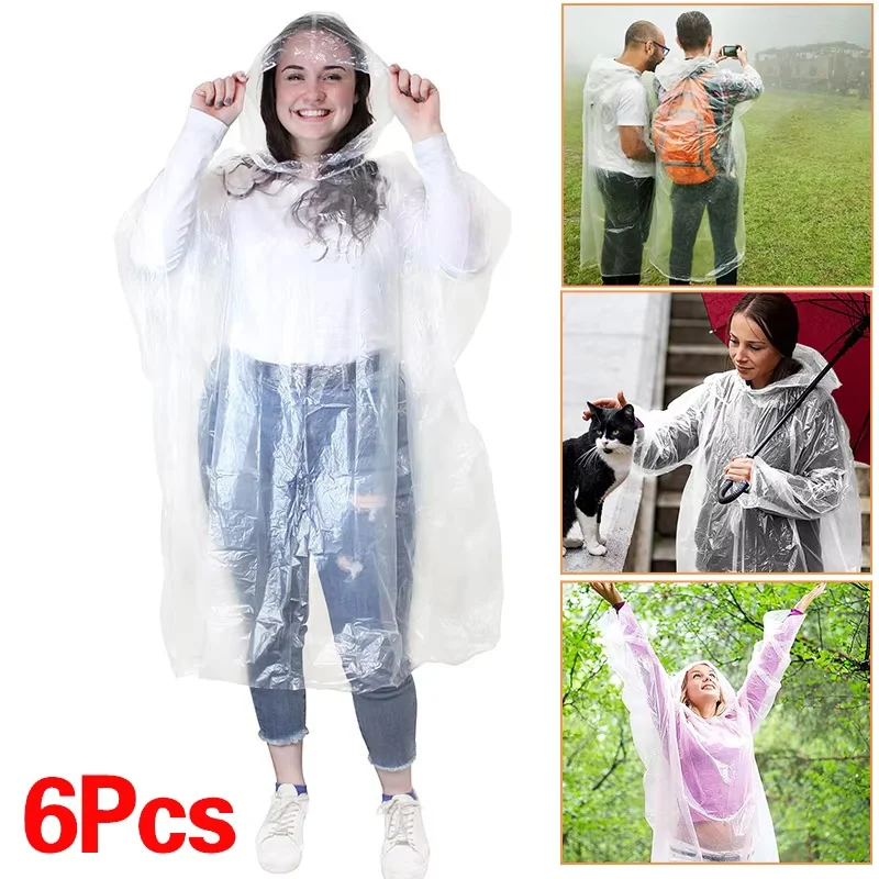 6 peças de capa de chuva desca - Emergency Poncho Rain avaliação e preço