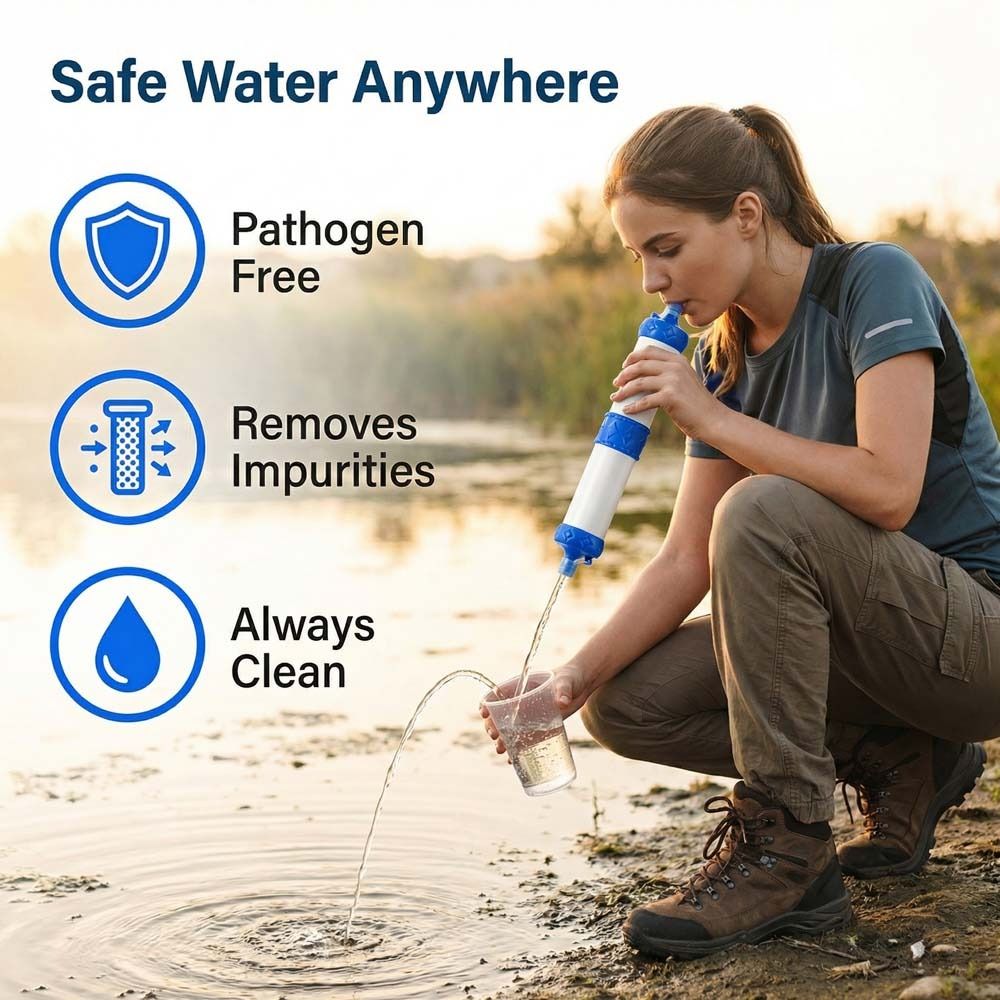 Mini filtro de água, canudo pu - Water Purification Straw avaliação e preço