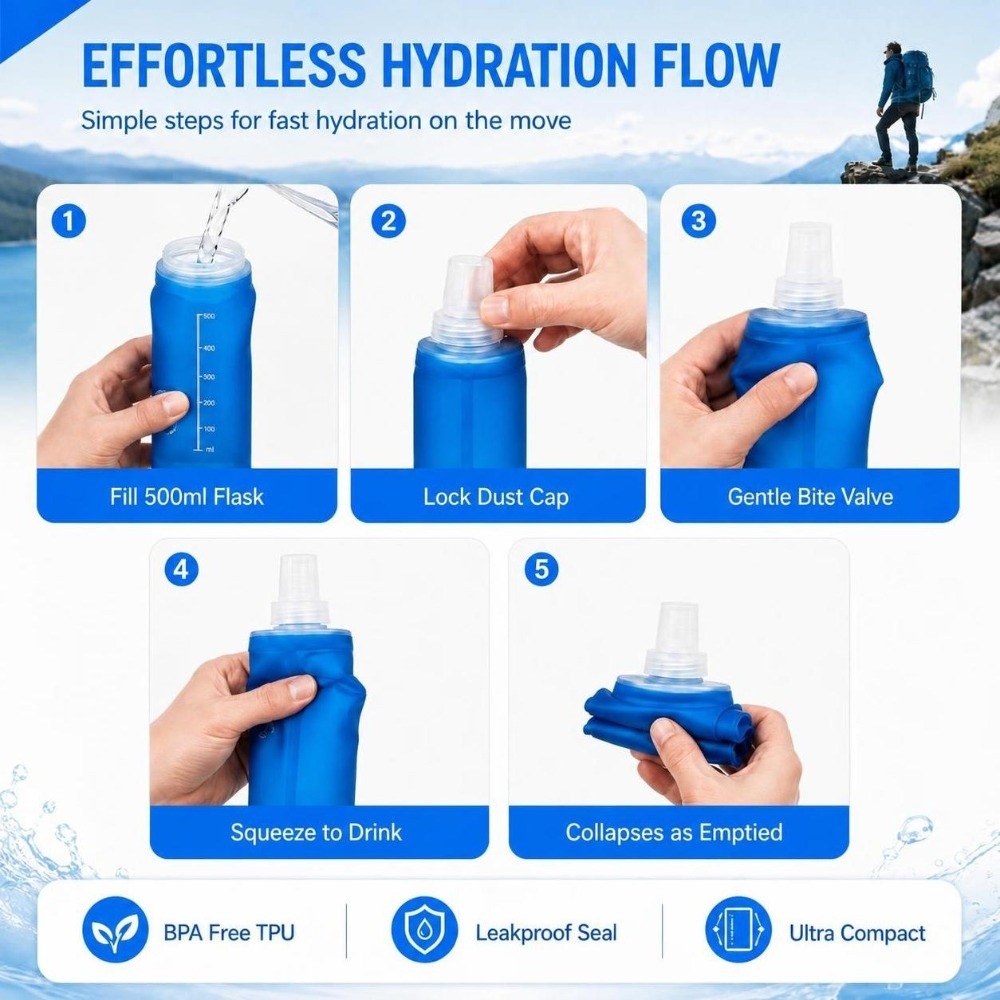 Conjunto de 2 Garrafas de Água - Water Bag Collapsible avaliação e preço