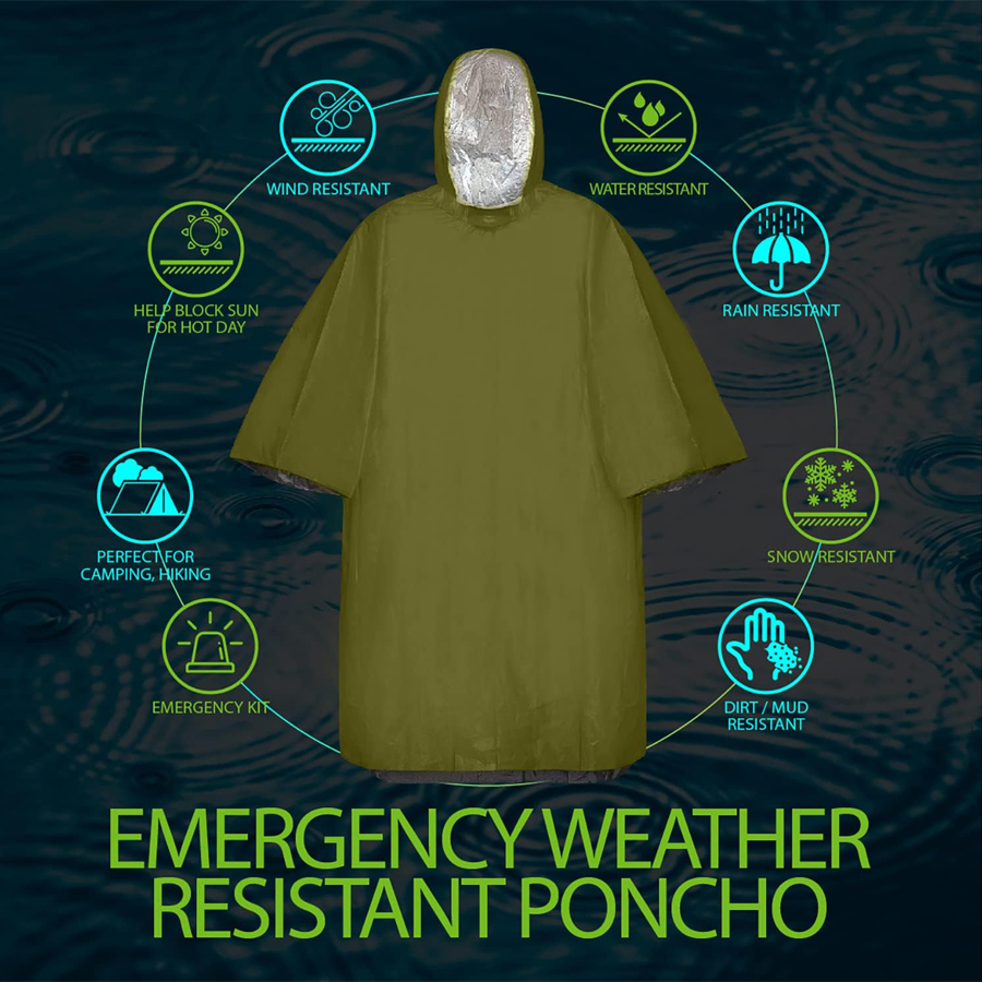 ZHUOHUA Pacote com 5 Ponchos d - Emergency Poncho Rain avaliação e preço
